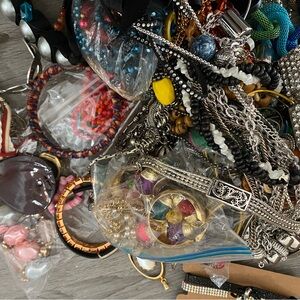 4lbs Colorful crafting Beaded and metal jewelry 4 lbs